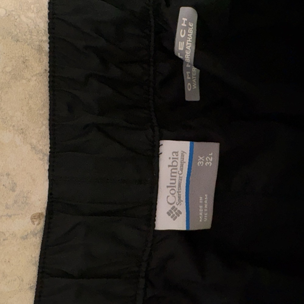 Columbia Rain Pants Mens 3X 32L Black Omni-Tech Lined Waterproof Hiking Outdoor - Picture 3 of 5